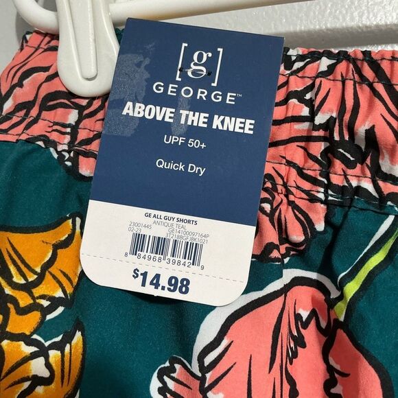 George Green and Yellow Swim Trunks Vibrant Tropical Design -L, NWT - Picture 3 of 5